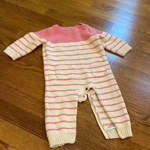 GAP pink and cream sweater romper. 6-12mo. VGUC